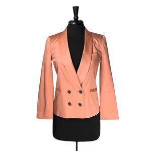J. Crew Women's Blazer Peach Double Breasted Stretch Office Career Suit Jacket 2